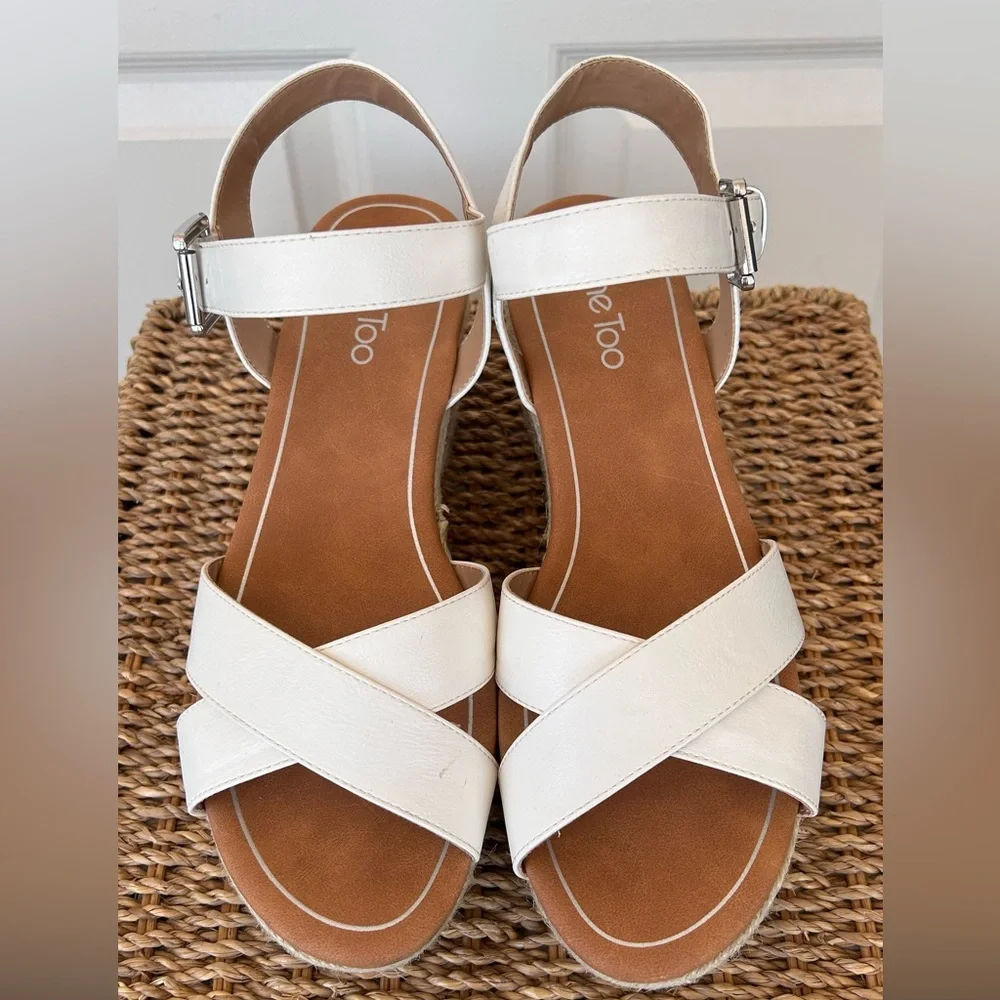 …me Too Sandy Espadrille‎ Platform Wedge Cork Jute Size 9
